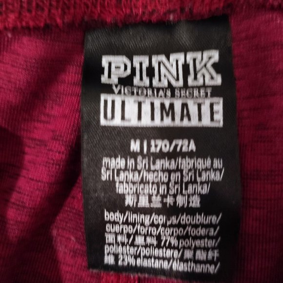 Pink ultimate athletic wear maroon with zipper pocket women's size M - Picture 3 of 6